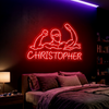 Baseball Player Neon Sign Custom, Name Batter LED Light, Boys Room Decor