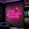 Baseball Player Neon Sign Custom, Name Batter LED Light, Boys Room Decor