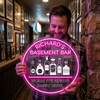 Basement Bar Neon Sign Custom, Name Liquor LED Light, Home Bar Man Cave Decor