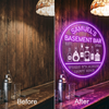 Basement Bar Neon Sign Custom, Name Liquor LED Light, Home Bar Man Cave Decor