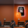 Basketball Jersey Neon Sign Custom, Name Number LED Light, Boys Room Wall Decor