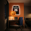 Basketball Jersey Neon Sign Custom, Name Number LED Light, Boys Room Wall Decor