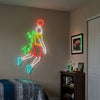 Basketball Neon Sign Custom, Dunk Player LED Light, Boys Room Wall Sports Decor