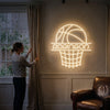 Basketball Neon Sign Custom, Name Hoop LED Light, Boys Room Wall Decor