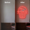Basketball Neon Sign Custom, Name Hoop LED Light, Boys Room Wall Decor