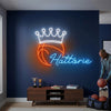 Basketball Neon Sign with Name, Crown LED Light, Boys Room Wall Sports Decor