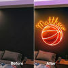 Basketball Neon Sign with Name, Custom Ball LED Light, Kids Bedroom Wall Decor