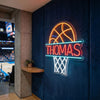 Basketball Neon Sign with Name, Custom Hoop LED Light, Boys Room Wall Decor