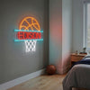 Basketball Neon Sign with Name, Custom Hoop LED Light, Boys Room Wall Decor