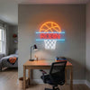 Basketball Neon Sign with Name, Custom Hoop LED Light, Boys Room Wall Decor