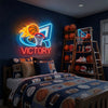 Basketball Neon Sign with Name, Flaming Hoop LED Light, Boys Room Wall Decor
