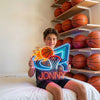 Basketball Neon Sign with Name, Flaming Hoop LED Light, Boys Room Wall Decor