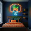 Basketball Neon Sign with Name, Hoop Backboard LED Light, Boys Room Wall Decor