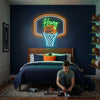 Basketball Neon Sign with Name, Hoop Backboard LED Light, Boys Room Wall Decor