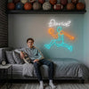 Basketball Neon Sign with Name, Jump Player LED Light, Boys Room Wall Decor
