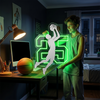 Basketball Neon Sign with Name Number, Player LED Light, Boys Room Wall Decor