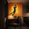 Basketball Neon Sign with Name Number, Player LED Light, Boys Room Wall Decor