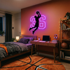 Basketball Neon Sign with Name Number, Player LED Light, Boys Room Wall Decor
