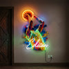 Basketball Neon Sign with Name, Slam Dunk LED Light, Boys Room Wall Decor