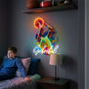 Basketball Neon Sign with Name, Slam Dunk LED Light, Boys Room Wall Decor