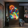 Basketball Neon Sign with Name, Slam Dunk LED Light, Boys Room Wall Decor