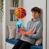 Basketball Neon Sign with Name, Spinning Ball LED Light, Boys Room Wall Decor