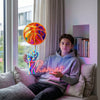 Basketball Neon Sign with Name, Spinning Ball LED Light, Boys Room Wall Decor
