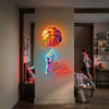 Basketball Neon Sign with Name, Spinning Ball LED Light, Boys Room Wall Decor