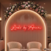 Beauty Neon Sign Custom, Name Floral LED Light, Salon Backdrop Wall Decor