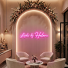 Beauty Neon Sign Custom, Name Floral LED Light, Salon Backdrop Wall Decor