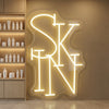 Beauty Spa Neon Sign - Personalized Skin Lettering Yellow
