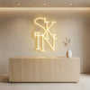 Beauty Spa Neon Sign - Personalized Skin Lettering Yellow