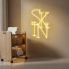Beauty Spa Neon Sign - Personalized Skin Lettering Yellow
