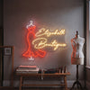 Boutique Neon Sign Custom, Dress Form LED Light, Sewing Shop Decor