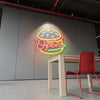Burger Restaurant Neon Sign - Customized Open Burger Yellow Red