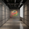 Burger Restaurant Neon Sign - Customized Open Burger Yellow Red