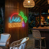 Cantina Neon Sign Custom, Name Palm Sunset LED Light, Mexican Home Bar Decor