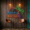 Cantina Neon Sign Custom, Name Palm Sunset LED Light, Mexican Home Bar Decor