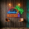 Cantina Neon Sign Custom, Name Palm Sunset LED Light, Mexican Home Bar Decor