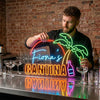 Cantina Neon Sign Custom, Name Palm Sunset LED Light, Mexican Home Bar Decor