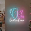 Cat Neon Sign Custom, Name Kitty LED Light, Kids Room Wall Decor