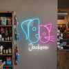Cat Neon Sign Custom, Name Kitty LED Light, Kids Room Wall Decor