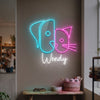 Cat Neon Sign Custom, Name Kitty LED Light, Kids Room Wall Decor