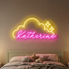 Cloud Neon Sign Custom, Name Stars LED Light, Girls Room Wall Decor