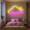 Cloud Neon Sign Custom, Name Stars LED Light, Girls Room Wall Decor