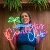 Club Neon Sign Custom, Name Palm Tree LED Light, Tropical Home Bar Lounge Decor
