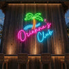 Club Neon Sign Custom, Name Palm Tree LED Light, Tropical Home Bar Lounge Decor