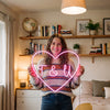 Couple Initials Neon Sign Custom, Heart LED Light, Wedding Wall Decor