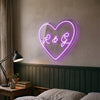 Couple Initials Neon Sign Custom, Heart LED Light, Wedding Wall Decor