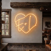 Couple Initials Neon Sign Custom, Heart Monogram LED Light, Wedding Decor